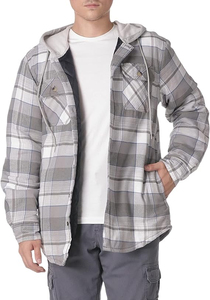 High Quality <b>Flannel</b> Winter <b>Men's</b> Clothing Outdoor <b>Jacket</b> With Stand Collar And Hood New Design <b>Flannel</b> Shirt <b>Jacket</b> For Sale - Product Image 6