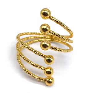 Gold Curved with Ball Design Napkin <b>Ring</b> Elegant Table Decor Accessory for Home Dining Wedding and Party Stylish and Modern Look - Product Image 1