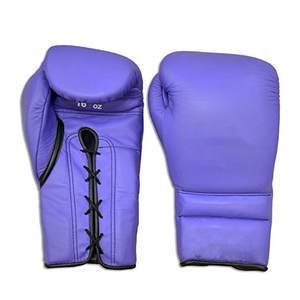 Leather Pvc Made Solid Color <b>Lace</b> Up Boxing Gloves <b>Tight</b> Grip Solid Punch New Cowhide Leather Boxing Gloves - Product Image 2