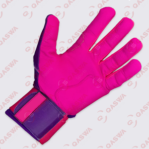 Guantes de bateo de puño largo rosa y morado de cuero suave más duraderos de la más alta calidad para béisbol - Product Image 2