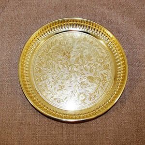 Brass Pooja Thal Brass Handicraft Item in Brass Polish Color Luxury Gifting Item Decorate Your Mandir with This <b>Beautiful</b> Tha - Product Image 1