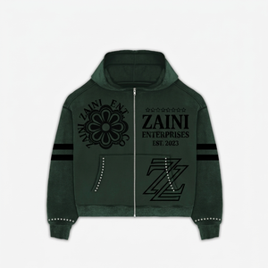 Sudadera con capucha para hombre con cremallera, 380 GSM, de algodón y poliéster premium, forro polar lavado, azul cielo, de alto gramaje, con logo frontal bordado personalizado, antiarrugas. - Product Image 1