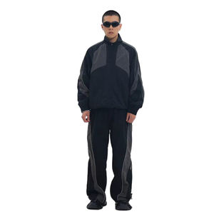 Trajes de nailon de alta calidad con logotipo personalizado y cremallera a granel, chándal deportivo de alta moda para hombre, chándal cortavientos de poliéster, ropa de calle - Product Image 4