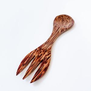 Wholesale <b>natural</b> coconut wooden spork versatile coco wood sporks cheapest price from Vietnam - Product Image 3