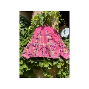 Uzbek Suzani Jacket Velvet Fabric Jacket <b>Coat</b> Handmade Short <b>Coat</b> Floral Embroidery Jacket With Two Side Pockets Boho Women's - Product Image 5
