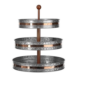 Galvanized iron two tier cake stand with handle decorative farmhouse collection for wedding and birthday parties premium - Product Image 6