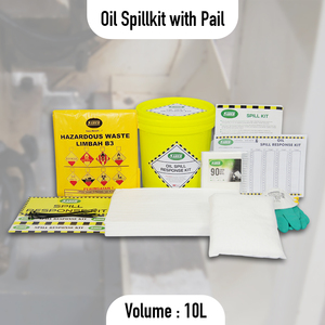 Kit para Derrames de Aceite de 10 Litros con Cubeta – Kit de Respuesta a Emergencias de Derrames de Aceite Industrial para Contención y Limpieza de Fugas - Product Image 2