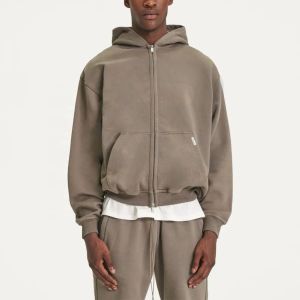 Sudadera con Cremallera ZIPPED para Usar con Capucha, 180 g/m², Poliéster/Algodón, Antiarrugas, Hecha en Italia, Ropa Urbana de Lujo, Unisex, Alta Calidad - Product Image 3