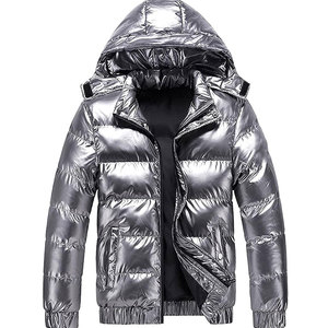 Chaqueta Acolchada Plateada Personalizada para Hombre, Chaqueta de Invierno de Venta Caliente con Opciones de Logotipo - Product Image 3