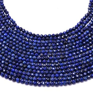 Lapis Lazuli bleu naturel perles rondes à facettes énergie pierre précieuse fabrication de bijoux à bricoler soi-même conception collier mariage fiançailles fête - Product Image 1