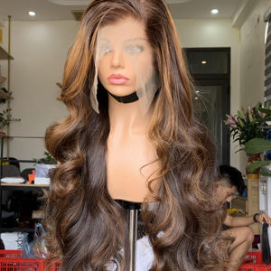 Perruque de cheveux humains bruts remy de cheveux humains vietnamiens de haute qualité à texture ondulée 8-32 pouces de l'usine du Vietnam - Product Image 1