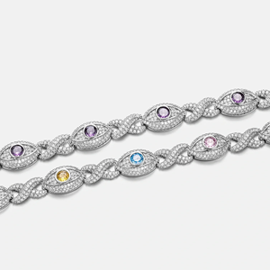 Bracelet tennis en or jaune de luxe avec charme en diamant personnalisé - Cadeau OEM - Product Image 2