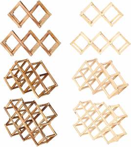 <b>Wooden</b> <b>Wine</b> Bottle Holders for Creative Practical Collapsible Living Room Decorative Cabinet Red <b>Wine</b> Display Storage St Wood - Product Image 2