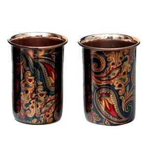 Bouteille en cuivre pur de style indien traditionnel fait à la main pour l'eau potable et le bien-être - Product Image 4