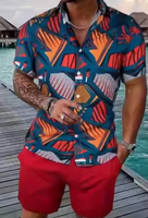 Costume de plage en polyester pour homme, nouveau design vierge, mode urbaine, avec logo personnalisé imprimé OEM, pour l'été et le commerce transfrontalier