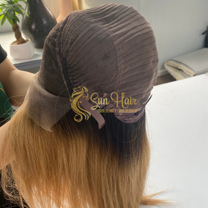Sun Hair Company Ombre Brun Cheveux Vierges Droite Frontale Lace HD Front Perruques sans colle Perruques Extensions de cheveux humains vietnamiens - Product Image 5