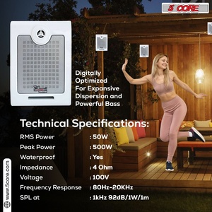 5Core Outdoor Speakers <b>Stereo</b> In Wall 500W Peak Passive Home Audio <b>System</b> - Product Image 3