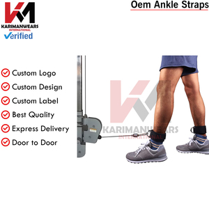 Sangles de cheville rembourrées en néoprène à double anneau en D pour entraînement de musculation en salle de sport, pour machines à câbles, unisexe - Product Image 5