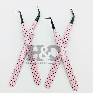 Nouvelles pinces à cils professionnelles en acier inoxydable, logo couleur personnalisé, pinces à extensions de cils de haute qualité, faible MOQ, haute qualité pour cils en vison - Product Image 2