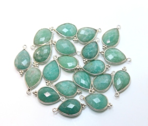 Pendentif en forme de poire à facettes en amazonite naturelle en argent sterling 925 pour mariages fêtes de fiançailles bijoux en argent élégants - Product Image 1