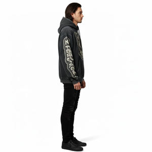 Sudadera con capucha bordada con gráfico personalizado de gran tamaño lavado Vintage 100% algodón polar para Casual o Streetwear Sudadera con capucha para Unisex - Product Image 5