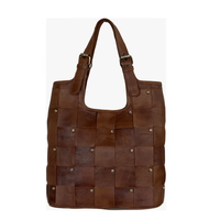 Sac à main en cuir véritable tissé pour femmes, sac fourre-tout de luxe de créateur de mode, tissé, directement d'Inde, doux et élégant