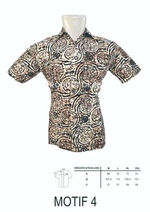 Batik tradicional Indonesia moda Catton estampado a mano manga corta Batik camisa para hombres Batik exportación camisa de alta calidad - Product Image 2
