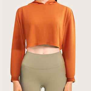 เสื้อสเวตเตอร์แบบสวมหัวสำหรับผู้หญิงเสื้อครอปโอเวอร์ไซส์สำหรับใส่ออกกำลังกาย - Product Image 1