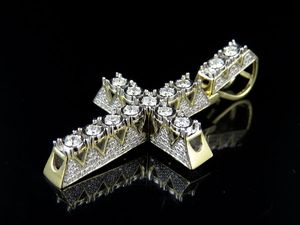 Gold Plated S925 <b>Silver</b> <b>Cross</b> <b>Pendant</b> with Moissanite Diamond Iced Out Hip Hop Jewelry For Men Religious Wear - Product Image 2