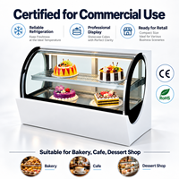 Lemari Pendingin Display Kue Oval Mini QR530A dengan Pendingin Udara, Kontrol Digital, dan Sistem Defrost Otomatis untuk Toko Roti