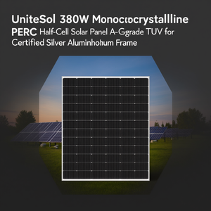แผงโซลาร์เซลล์ UniteSol 380W โมโนคริสตัลไลน์ PERC แบบฮาล์ฟเซลล์ เกรด A ได้รับการรับรองมาตรฐาน TUV พร้อมกรอบอะลูมิเนียมสีเงิน - Product Image 3