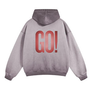 Meilleure qualité Acid Wash Hoodies Full Sleeve Sun Fad personnalisé sérigraphié Logo Outwear élégant Sweatshirts et sweats à capuche - Product Image 5