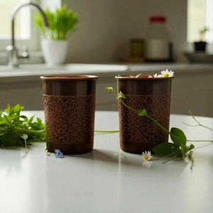 Vaso de Cobre Grabado, Vaso de Cobre Repujado, Vaso de Cobre Hecho a Mano, Vaso de Cobre con Acabado Antiguo, Vaso de Cobre de Diseño - Product Image 2