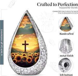 Sunflower Series Teardrop Cremation Urn for Ashes Adult Size Urn with 4 Matching Keepsake Urns <b>Funeral</b> <b>Supplies</b> - Product Image 5