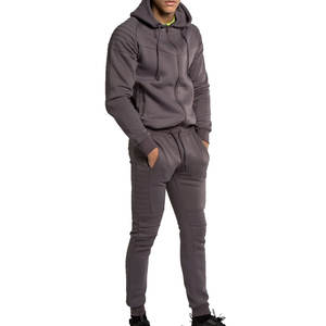 Vêtements de sport pour hommes avec logo personnalisé Ensemble de survêtement à capuche grande taille Vêtements d'hiver épais 100% coton avec fermeture éclair imprimée quantité minimale de commande bas - Product Image 1
