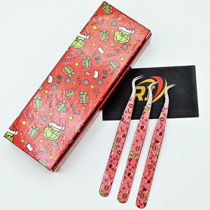 Eco-Friendly Stainless Steel Sustainable Anti-Magnetic Smooth Tip Volume <b>Fans</b> Tweezers <b>Paper</b> Coating Private Eyelash Tweezers - Product Image 3