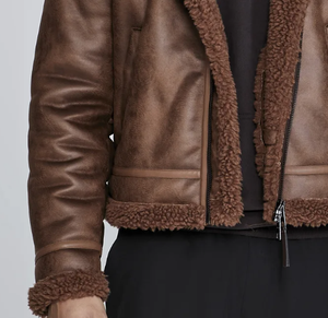 Hombres de moda de alta calidad auténtica oveja Nappa con piel de poliéster laminada falsa dentro de la chaqueta de cuero hombres Pakistán - Product Image 5