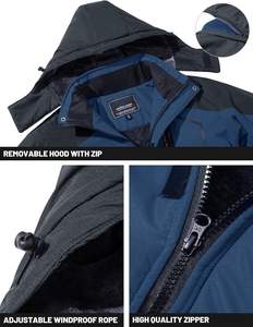 Parka de ski d'hiver 100% coton pour homme Veste de snowboard thermique isolée en polaire résistante à l'eau avec capuche pour imperméable - Product Image 6