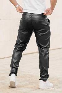 Pantalones de hombre Pantalones de cuero a rayas curvos rectos Pantalones de cuero originales para hombres en precio bajo - Product Image 3