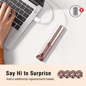 Épilateur facial rechargeable pour femmes, rasoir à piles avec têtes de rechange pour le dessus des lèvres et le menton - Product Image 5