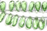 20 pierres précieuses en grenat naturel de haute qualité, quartz hydro-givré, forme poire, taille facettes, vert transparent, 20x8mm, pierres brutes pour bijoux