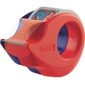 Dispensador Manual Recargable Mini con Cinta Adhesiva Transparente sin Solventes Tesa de 19 mm x 10 m, Roja/Azul (TESAFILM) - Product Image 1