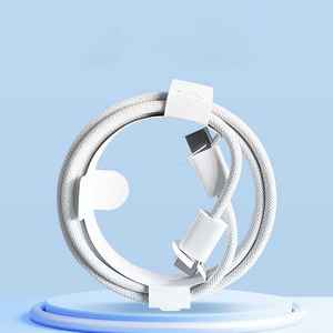 สายชาร์จเร็ว 60W แบบถักไนลอน ทนทาน รองรับกระแสไฟ 5A และ 6A ทองแดงแท้ หัว USB Type-C to Type-C สำหรับโทรศัพท์มือถือ - Product Image 1