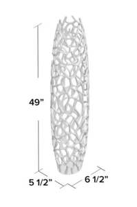 Jarrón Largo de Metal Plateado - Product Image 6