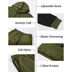 ชุดวอร์มผ้าไนลอนของผู้ชายชุด2ชิ้นชุดวอร์มผ้าฝ้ายมีฮู้ดผ้าเฟรนช์เทอร์รี่สำหรับใส่วิ่งชุดสำหรับ360gsm - Product Image 6