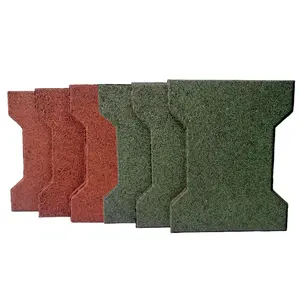 Venta al por mayor reducción del riesgo de lesiones caucho T-bone perro hueso azulejo equino pavimentadora de goma para área deportiva suelo amortiguador - Product Image 1