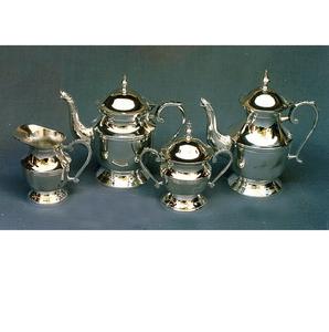 Ensemble de bouilloire en métal plaqué argent sur mesure pour le thé et le café, fait à la main, pour la table de cuisine, bouilloire à thé, théière - Product Image 1