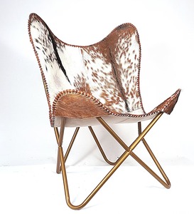 Antique Cowhide Hair-On Butterfly <b>Chair</b> Luxury Foldable Leather Leisure <b>Chair</b> for Indoor Outdoor Use Rustic for Home Office - Product Image 5