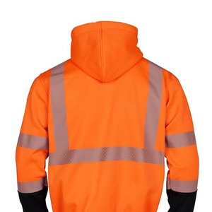 Invierno personalizado Hi Vis reflectante seguridad trabajo Zip up Hoodie hombres seguridad manga larga seguridad Zip up sudaderas con capucha para ropa de seguridad - Product Image 3