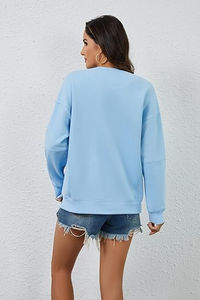 Sudadera de gran tamaño, Jersey informal de cuello redondo, Tops, camisas de manga larga, ropa de moda de otoño 2025 para mujer, diseño personalizado - Product Image 6